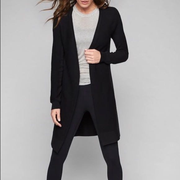 Athleta Sweaters - Athleta Daybreak Rib Wrap Long Sweater Black XL